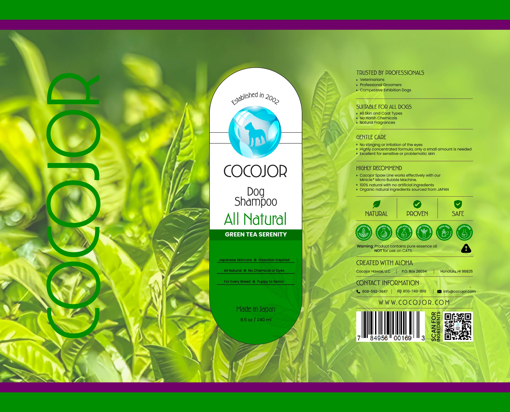 GREEN TEA SERENITY SHAMPOO - (The Antioxidant Powerhouse) – Cocojor