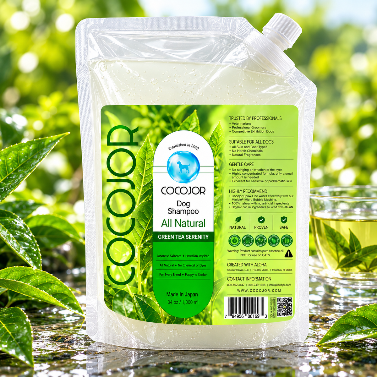 34 oz REFILL - GREEN TEA SERENITY SHAMPOO - (The Antioxidant Powerhouse)